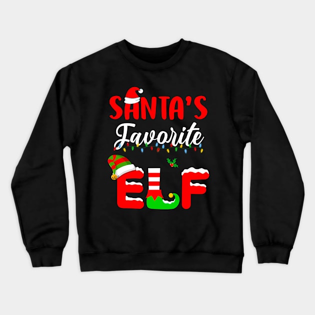 Funny Santa's Favorite Elf Squad Christmas Pajama Matching Crewneck Sweatshirt by _So who go sayit_